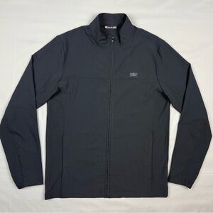 Travis Mathew Mens Windbreaker Jacket Sz Medium Black Full Zip Lightweight B4
